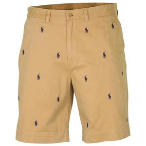 Polo RL Men's Flat Front Allover Pony 9" Shorts